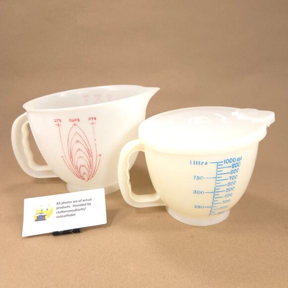 Tupperware Bundle #500 Mix-N-Store Measuring Pitcher #1288 Measuring Cup - Picture 1 of 7